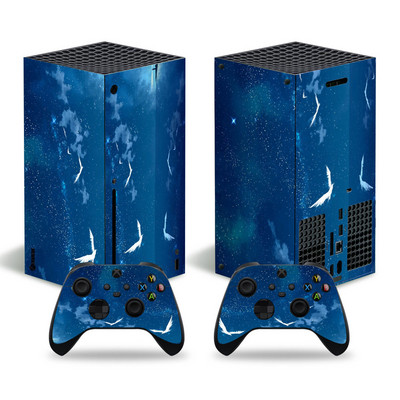 Xbox Series X konzolhoz és 2 vezérlőhöz Skin Sticker Starry Sky védőmatrica eltávolítható fedél