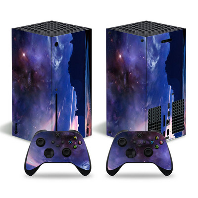 Xbox Series X konzolhoz és 2 vezérlőhöz Skin Sticker Starry Sky védőmatrica eltávolítható fedél