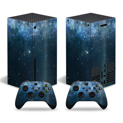 Xbox Series X konzolhoz és 2 vezérlőhöz Skin Sticker Starry Sky védőmatrica eltávolítható fedél