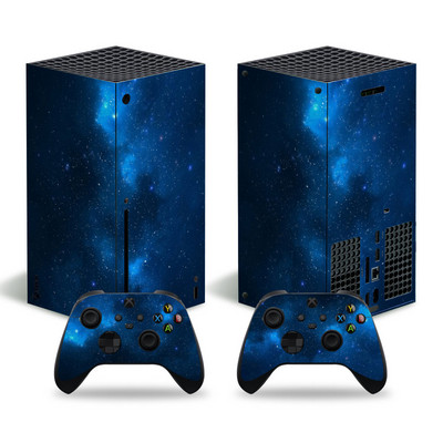 Xbox Series X konzolhoz és 2 vezérlőhöz Skin Sticker Starry Sky védőmatrica eltávolítható fedél