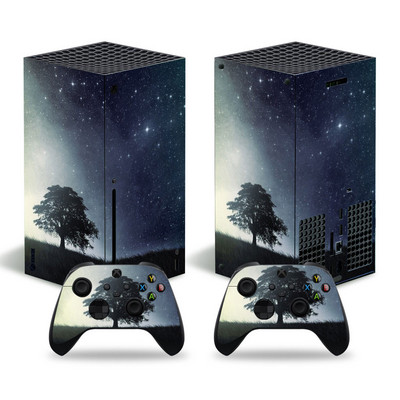 Xbox Series X konzolhoz és 2 vezérlőhöz Skin Sticker Starry Sky védőmatrica eltávolítható fedél
