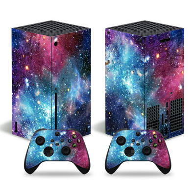 Xbox Series X konzolhoz és 2 vezérlőhöz Skin Sticker Starry Sky védőmatrica eltávolítható fedél