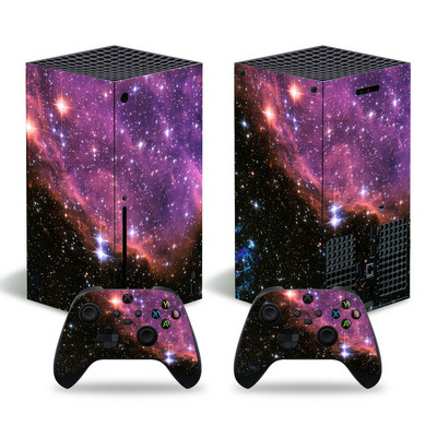 Xbox Series X konzolhoz és 2 vezérlőhöz Skin Sticker Starry Sky védőmatrica eltávolítható fedél