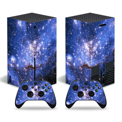 Xbox Series X konzolhoz és 2 vezérlőhöz Skin Sticker Starry Sky védőmatrica eltávolítható fedél