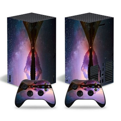 Xbox Series X konzolhoz és 2 vezérlőhöz Skin Sticker Starry Sky védőmatrica eltávolítható fedél
