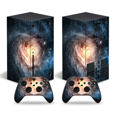 Xbox Series X konzolhoz és 2 vezérlőhöz Skin Sticker Starry Sky védőmatrica eltávolítható fedél