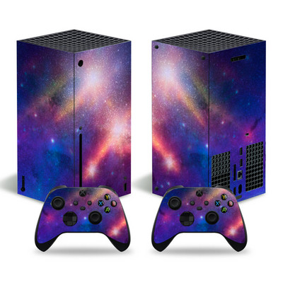 Xbox Series X konzolhoz és 2 vezérlőhöz Skin Sticker Starry Sky védőmatrica eltávolítható fedél