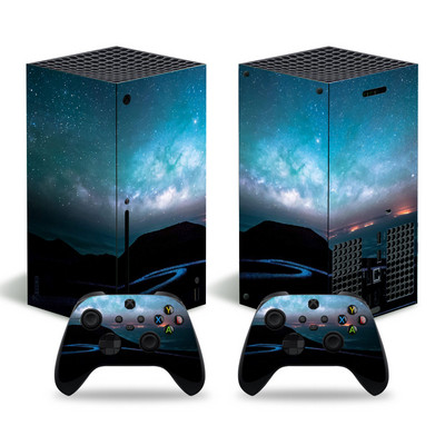 Xbox Series X konzolhoz és 2 vezérlőhöz Skin Sticker Starry Sky védőmatrica eltávolítható fedél