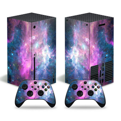 Xbox Series X konzolhoz és 2 vezérlőhöz Skin Sticker Starry Sky védőmatrica eltávolítható fedél