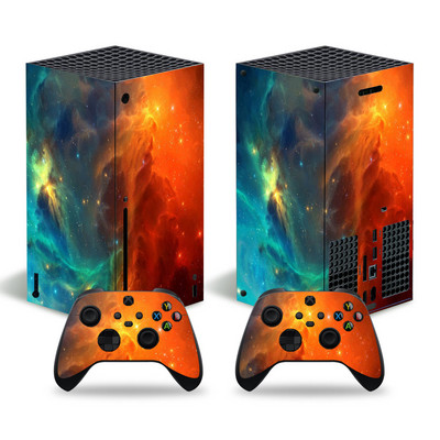 Xbox Series X konzolhoz és 2 vezérlőhöz Skin Sticker Starry Sky védőmatrica eltávolítható fedél