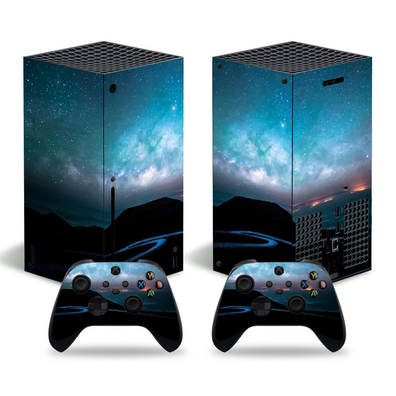 Xbox Series X konzolhoz és 2 vezérlőhöz Skin Sticker Starry Sky védőmatrica eltávolítható fedél
