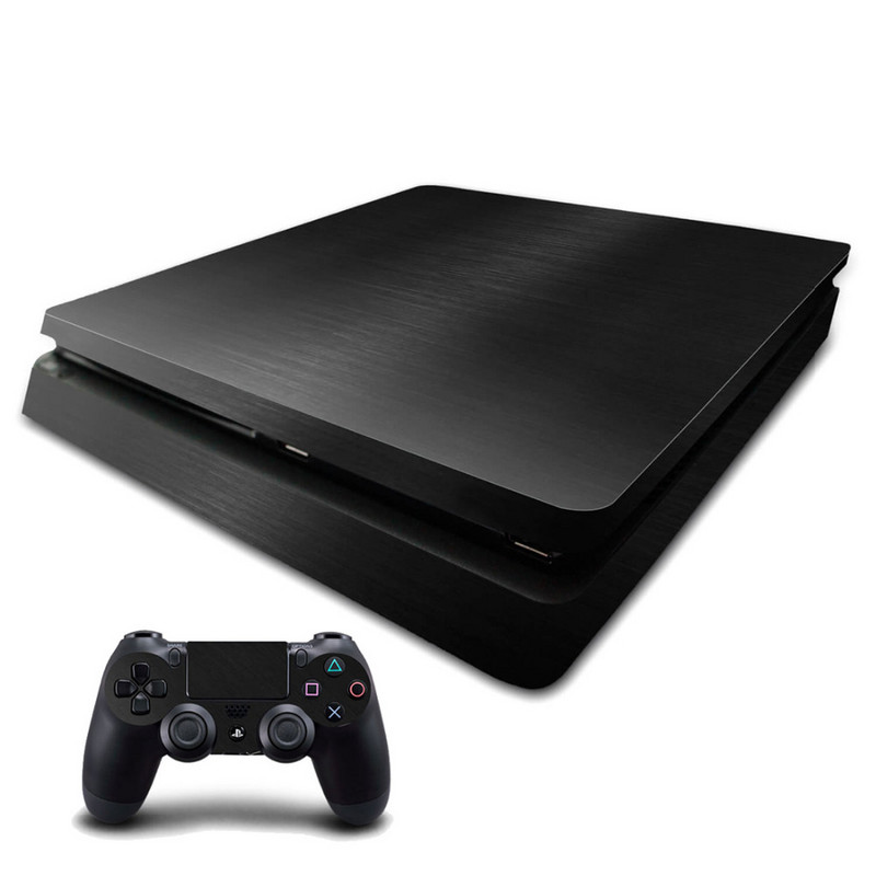 Najnoviji prilagođeni dizajn brušenog metala PS4 Slim Skin Sticke za Sony PS4 PlayStation 4 Slim konzolu i 2 kontrolera Naljepnice