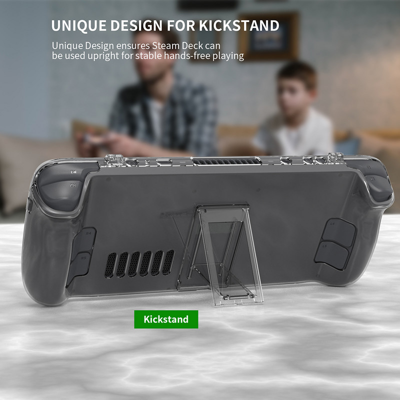 JYS-SD003 protuklizna tvrda PC prozirna stražnja torbica Prikladna za Steam Deck Kristalno prozirna zaštitna navlaka za igraću konzolu Dodatak