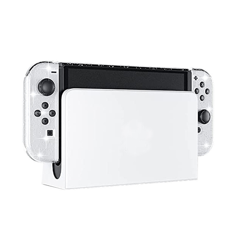 Caurspīdīgs cietais korpuss, kristāla caurspīdīgs vāks Bling Shell priekš Nintendo Switch Oled NS Joy-Con kontroliera rokas roktura aizsargs