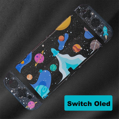 Ružičasta zaštitna maska koja se može priključiti za Nintendo Switch Joy-Con kontrolere Staklena zaštita za zaslon i 4 ručke za palac