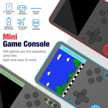 500 Games Mini Ultra Thin Handheld Video Game Consola Portable Handheld Game Players Retro Game 8 Bit Gameboy Consolas 2.4 Inch