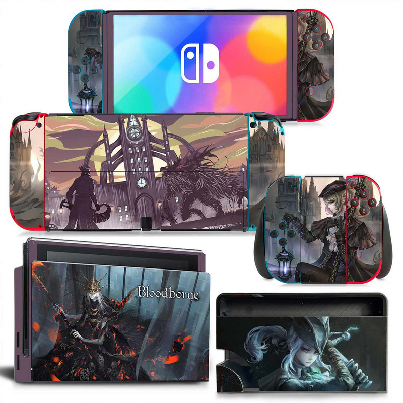 Bloodborne GAME New Switch Skin Sticker NS Switch OLED naljepnice skins za Switch Console i Joy-Con Controller Decal Vinyl