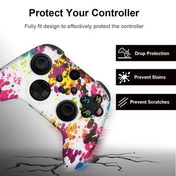 Мек силиконов калъф за Xbox Series X/S Контролер Защитна кожа Геймпад Аксесоари Дръжки за палци Капачки Джойстик Капак Корпус