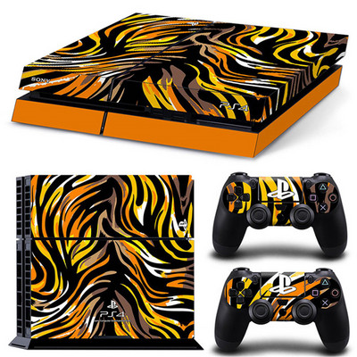 Leopard Print pielāgota PS4 vinila apvalka konsoles vāka uzlīme ar 2 kontrolieriem Gamepad ādas uzlīme Sony PS4