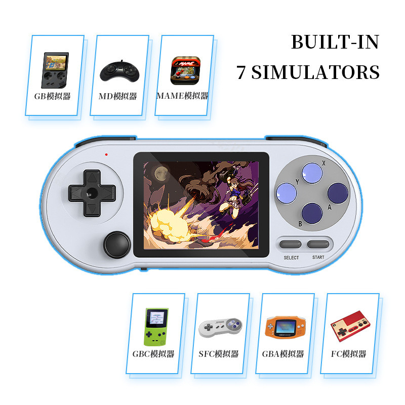 Retro Handheld Video Game Console 3inch IPS Screen 6000+Classic Games 4K HD Game Player SF2000 Consoles for GBA /FC/SFC/NAME