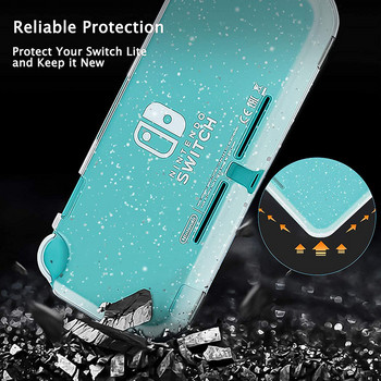 Προστατευτική καθαρή θήκη συμβατή με Nintendo Switch Lite, Crystal Glitter Bling Soft TPU κάλυμμα με κέλυφος απορρόφησης κραδασμών