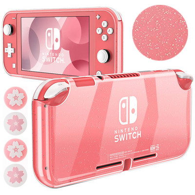 Caurspīdīgs aizsargājošs futrālis, kas saderīgs ar Nintendo Switch Lite, kristāla mirdzuma Bling mīksto TPU pārsegu ar triecienu absorbējošu apvalku