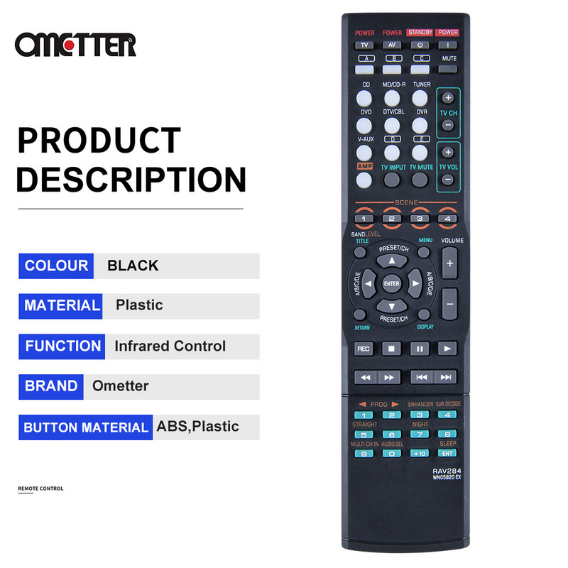 RAV284 WN05820 EX RAV315 WN22730 EU Yamaha távirányítós AV vevőhöz RX-V363 RX-V363-B RX-V365