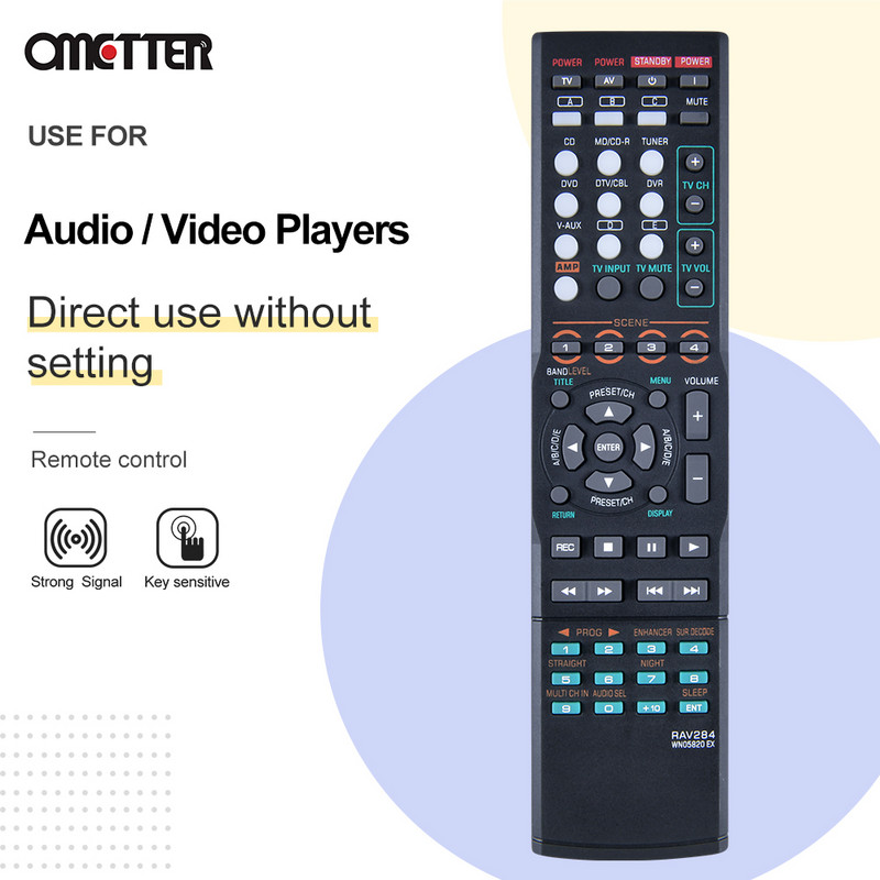 RAV284 WN05820 EX RAV315 WN22730 EU Yamaha távirányítós AV vevőhöz RX-V363 RX-V363-B RX-V365