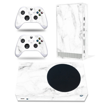 За конзола Xbox Series S и 2 контролера Стикер на кожата Мраморна текстура Защитен капак от винил
