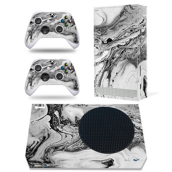 За конзола Xbox Series S и 2 контролера Стикер на кожата Мраморна текстура Защитен капак от винил