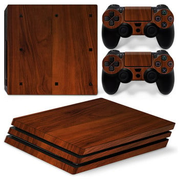 GAMEGENIXX Skin Sticker Wood Grain Vinyl Wrap Cover Full σετ για κονσόλα PS4 Pro και 2 χειριστήρια