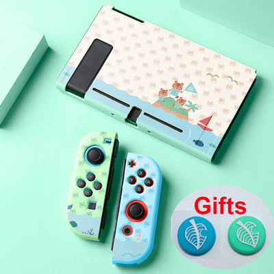 Animals aizsargmaciņš Nintendo Switch Shell NS Joycon spēļu konsoles korpusam ar īkšķa roktura vāciņiem priekš Nintendo Switch OLED