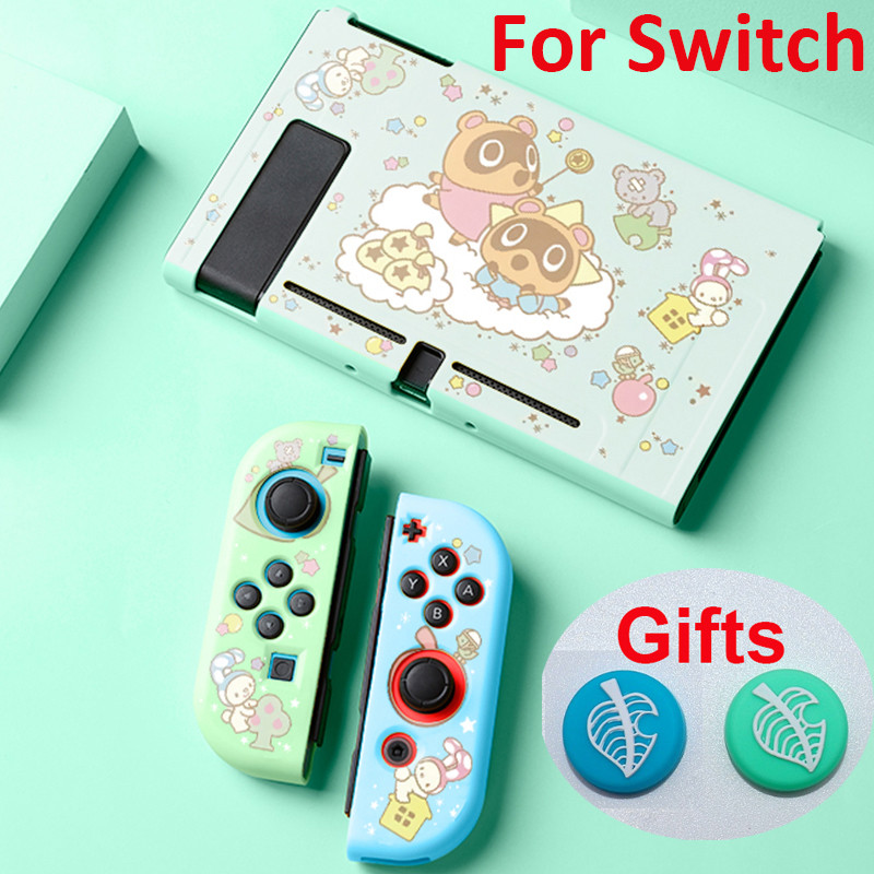 Animals védőtok Nintendo Switch Shell NS Joycon játékkonzol házhoz hüvelykujj fogantyúval a Nintendo Switch OLED számára