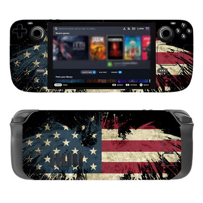 Amerikai zászló bőrmatrica a Steam Deck porálló játékkonzolhoz, bőrmatrica borítás a Steam fedélzeti konzolhoz