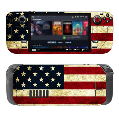 „American Flag Skin“ lipdukas „Steam Deck“ dulkėms atsparus žaidimų konsolės „Steam Deck“ konsolės lipduko dangtelis