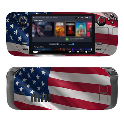 „American Flag Skin“ lipdukas „Steam Deck“ dulkėms atsparus žaidimų konsolės „Steam Deck“ konsolės lipduko dangtelis