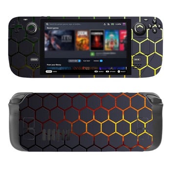 Кожен стикер с дизайн на пчелна пита за Steam Deck Прахоустойчива игрова конзола Skin Decal Wrap Cover за Steam Deck Console