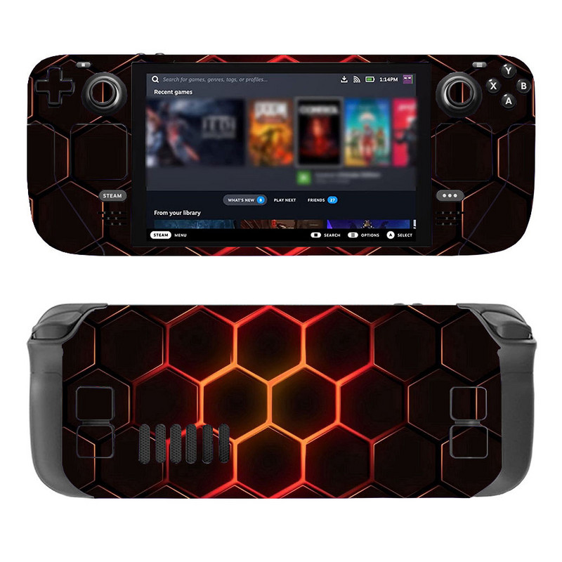 Kožna naljepnica s dizajnom saća za Steam Deck igraću konzolu otpornu na prašinu Prekrivač s naljepnicom za Steam Deck konzolu