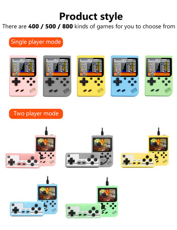 800 игри Мини ръчен плейър за деца и възрастни Game Boy 3,0-инчов цветен LCD екран Gameboy Преносима електронна игрова конзола