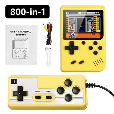 800 žaidimų mini rankinis žaidimų grotuvas, skirtas vaikams, suaugusiems Game Boy 3,0 colio spalvotas LCD ekranas Gameboy nešiojama elektroninė žaidimų konsolė