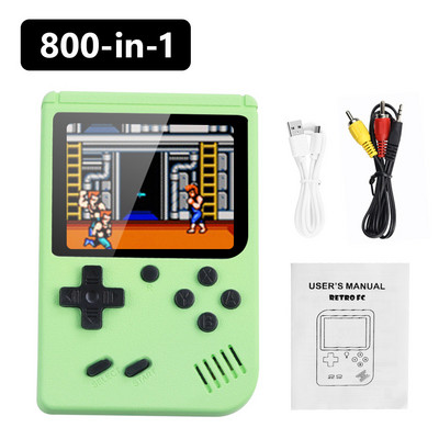 800 žaidimų mini rankinis žaidimų grotuvas, skirtas vaikams, suaugusiems Game Boy 3,0 colio spalvotas LCD ekranas Gameboy nešiojama elektroninė žaidimų konsolė