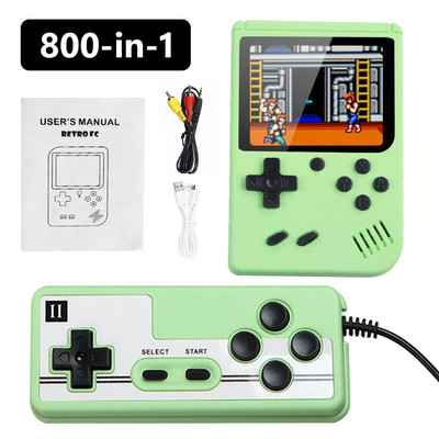 800 žaidimų mini rankinis žaidimų grotuvas, skirtas vaikams, suaugusiems Game Boy 3,0 colio spalvotas LCD ekranas Gameboy nešiojama elektroninė žaidimų konsolė