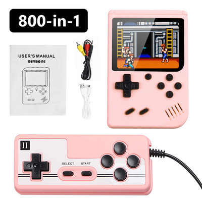 800 žaidimų mini rankinis žaidimų grotuvas, skirtas vaikams, suaugusiems Game Boy 3,0 colio spalvotas LCD ekranas Gameboy nešiojama elektroninė žaidimų konsolė