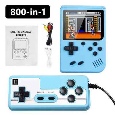 800 žaidimų mini rankinis žaidimų grotuvas, skirtas vaikams, suaugusiems Game Boy 3,0 colio spalvotas LCD ekranas Gameboy nešiojama elektroninė žaidimų konsolė