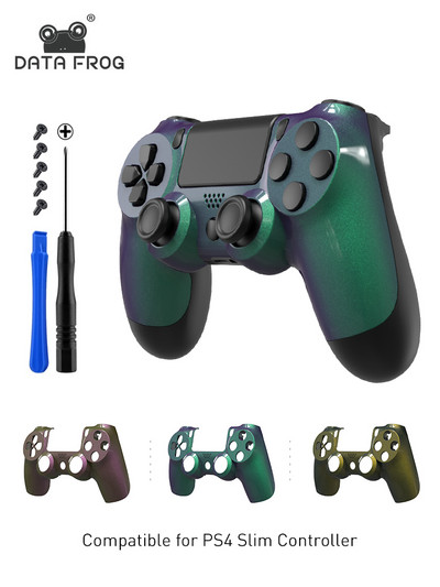 DATA FROG rezerves priekšējā korpusa korpusa kontrollera priekšējais korpuss priekš PS4 Pro DIY Chrome pārklājuma spēle PS4 Slim piederumiem2022