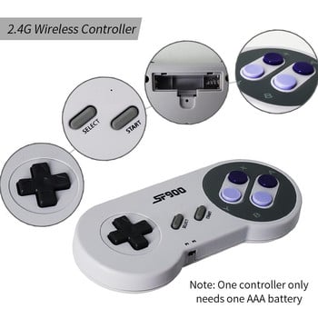 16-bit Super Game Stick HD 900+ Παιχνίδια για SFC/SNES Ρετρό κονσόλα παιχνιδιών βίντεο διπλή ασύρματη ρετρό κονσόλα βιντεοπαιχνιδιών