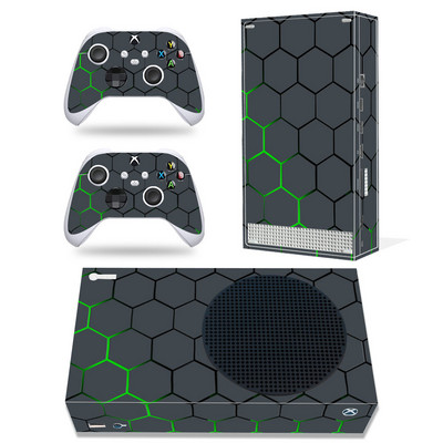 Ādas uzlīmes uzlīmes iesaiņojuma vāciņš Xbox Series S konsolei un 2 kontrolieriem šūnveida dizainam