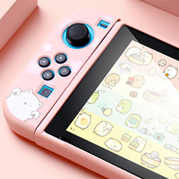 Kawaii Nintendo Switch Case Мек силиконов OLED калъф Аксесоари за защита Розов капак