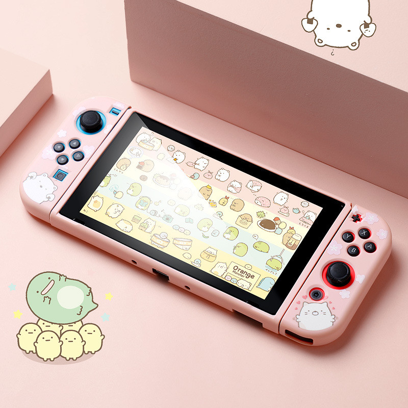Kawaii Nintendo Switch Case Mekana silikonska OLED torbica Zaštitni dodaci Ružičasti poklopac