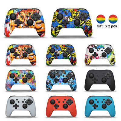 Husă din silicon compatibilă Nintendo Switch Pro Controller Gamepad Carcasă din cauciuc Manere Joystick Capace pentru accesorii Switch